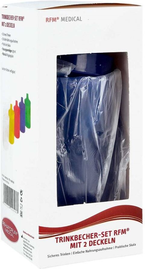 Trinkbecher mit 2 Deckeln blau