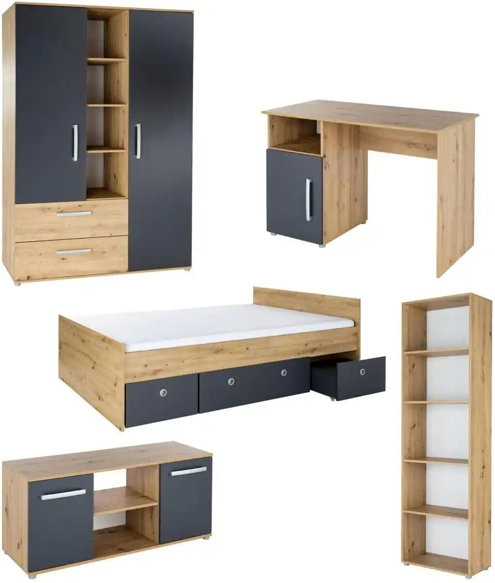 Höffner Jugendzimmer 6er-Set  Alessio ¦ mehrfarbig ¦ Maße (cm): B: 717 H: 602