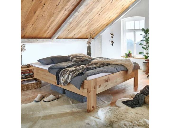 Bett Tosa Komfort Zirbe Massivholz ohne Kopfteil 160x200cm landhaus, höhenverstellbar