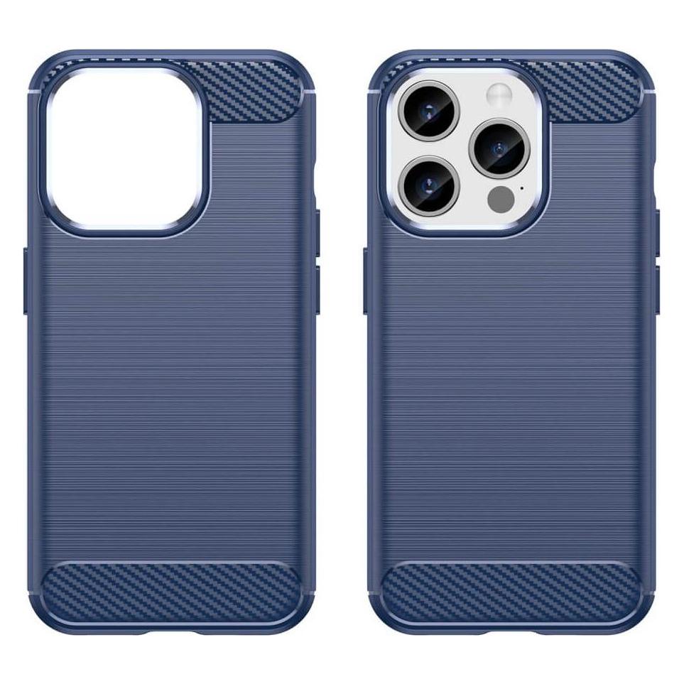 Cover-Discount iPhone 15 Pro - Metall Carbon Look Hülle dunkelblau (Apple iPhone 15 Pro) (660146506C)