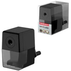 Spitzer mit Dose und Kurbel 4x7x9cm Schwarz Anspitzer Bleistifte und Buntstifte Bleistiftspitzer für Schule Büro Haushalt Spitzmaschine