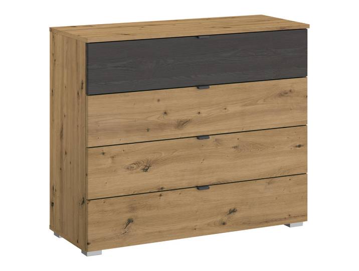 Rauch Möbel Kommode Apollon 03800517, Schwarz, Eiche Artisan, Kunststoff, 4 Schublade(n) Schubladen, 80x81x42 cm, Blauer Engel, BQ - Bündnis für Qualität, Made in Germany, Wohnzimmer, Kommoden & Sideboards, Kommoden