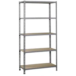 PROREGAL Schwerlastregal BIG MULI | HxBxT 200x100x40cm | Fachlast 150kg | Grau | Lagerregal Werkstattregal | Standregal Lagerregal