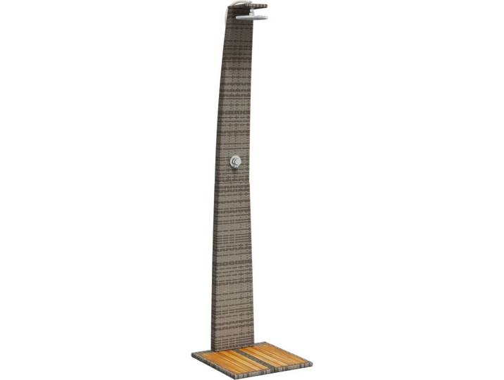 vidaXL Gartendusche Grau 55x60x224 cm Poly Rattan und Akazienholz