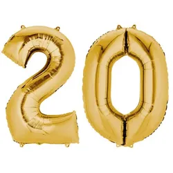 Folienballon gold Zahl 20