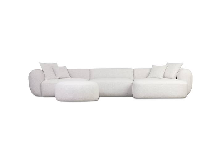 Modulares Ecksofa Baomi, großes L-förmiges, mit Pouf,