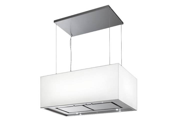 AIRONE hotte à îlot TURANDOT (60 cm - verre blanc)