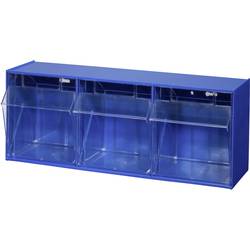 Allit 464410 Klappkasten-Magazin VarioPlus ProFlip 3 stapelbar (B x H x T) 600 x 240 x 200 mm Blau, Transparent 1 St.