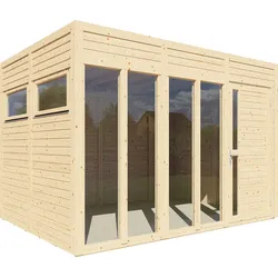 Bertilo Gartenhaus Cubus 3 Office - 19 mm naturbelassen