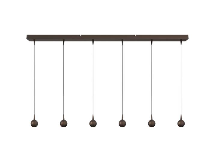 6-lichts hanglamp Talana 130cm cacao bruin Ø 6cm DTW Masterlight - 2411-15-15-130-6