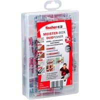 Meister-Box DUOPOWER kurz / lang + Schraube, Dübel hellgrau/rot, 150-teilig, mit Schrauben