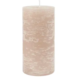 IB Laursen Rustikale Stumpenkerze, Höhe 14 cm, Ø 7 cm, rosa