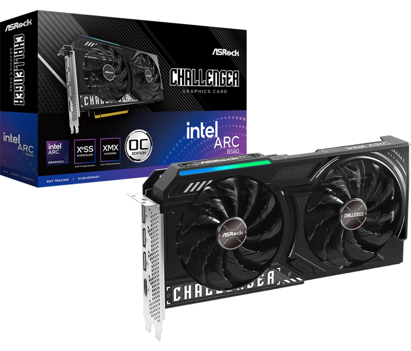 ASRock Intel Arc B580 CL 12GO videokaart 12GB GDDR6 HDMI 3xDP
