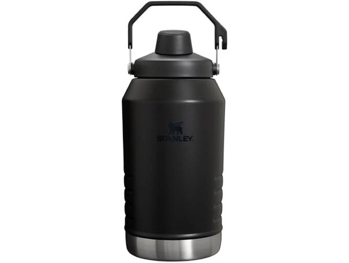 Stanley Iceflow Wasserbecher aus recyceltem Edelstahl, hält Getränke stundenlang kalt und eisgekühlt, einfacher Tragegriff, 2,7 l, Schwarz 2,0