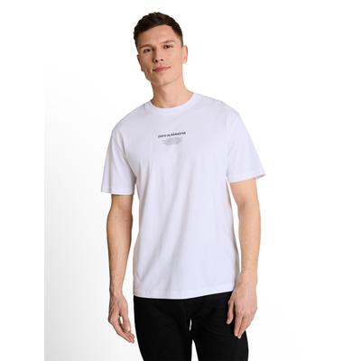 Rundhalsshirt TOM TAILOR DENIM, Herren, Gr. XXL, weiß, Single Jersey, Obermaterial: 100% Baumwolle, Rundhals, Shirts Rundhalsshirt