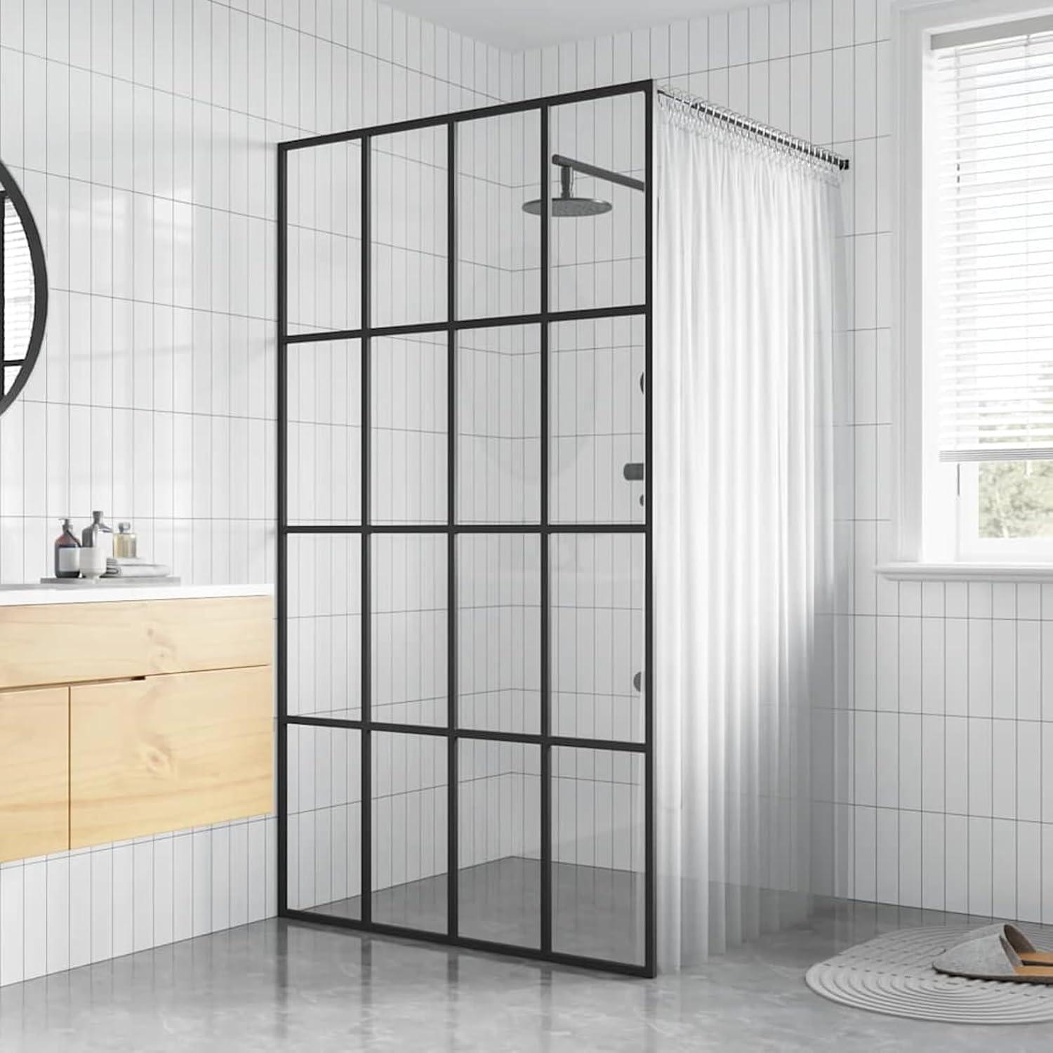 Duschwand für Walk-in Dusche aus klarem Sicherheitsglas 80x195 cm