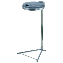 VAR Abfallsammler H980xB500xT530mm 120 l Deckel silber (KS) mit Standfuss, Abfalleimer, Silber