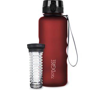 720DGREE Trinkflasche uberBottle Imperial Red, aus Kunststoff, rot, mit Fruchteinsatz, 1,5 l