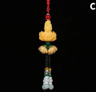 Inspired Living Chinese Style Buddha Pixiu Car Pendant For Peaceful Driving c
