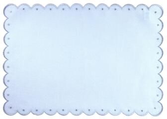 Saro Scalloped Embroidered Placemats (Set of 4) - Elegant Placemats for Weddings, Formal Dining and Special Occasions