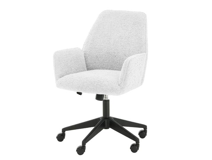 Bürostuhl Oaklawn 59 x 88 x 65cm Teddystoff Ora: Weiß Gelb/Weiß