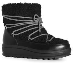 Wide Width Women's Darby Faux Fur Cold Weather Boot by Cloudwalkers in Black (Size 8 1/2 W)