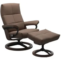 Stressless Sessel mit Hocker David Signature Leder Braun Batick Mole L (Large)
