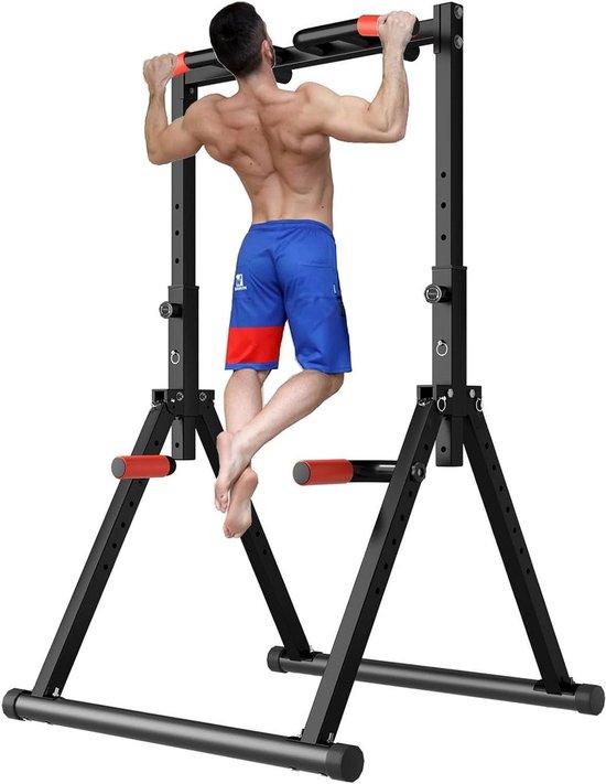 Kraftstation - Fitnessgeräte - Training zu Hause - Klappbar - Stabiles Design - Belastbarkeit: 300 kg - Schwarz