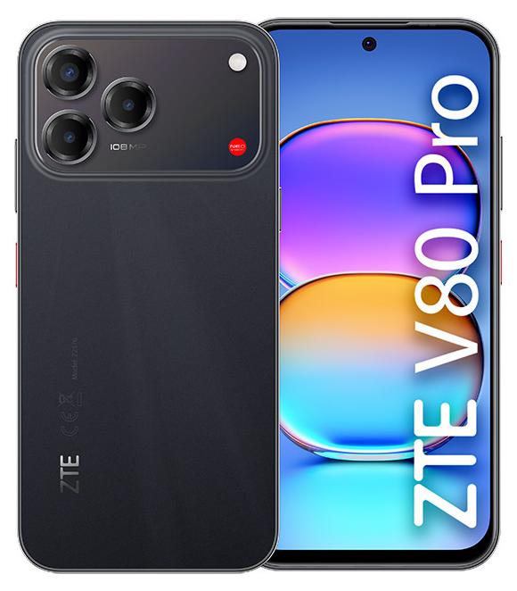 ZTE Blade V80 Pro Smartphone, 4G, 6,75 Zoll Display, 120 Hz, Unisoc T7280, 8 GB RAM, 256 GB Speicher, 108 MP Kamera, Android 16, Farbe: Schwarz (Feather Black), Anbieter: TIM
