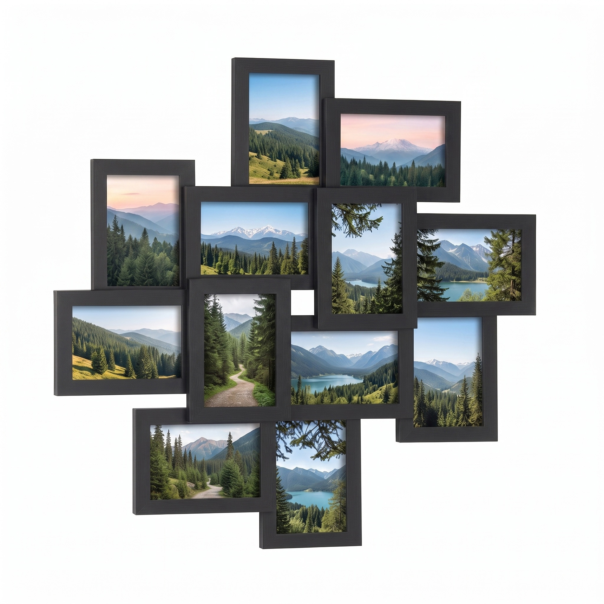 SONGMICS Bilderrahmen-Collage, 12 Fotorahmen für 10 x 15 cm Bilder, Fotocollage RPFB3522BK