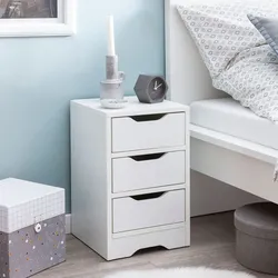 FineBuy Nachtkonsole Nachtkommode Nachtschrank Nachttisch Nachtkästchen 3 Schubladen
