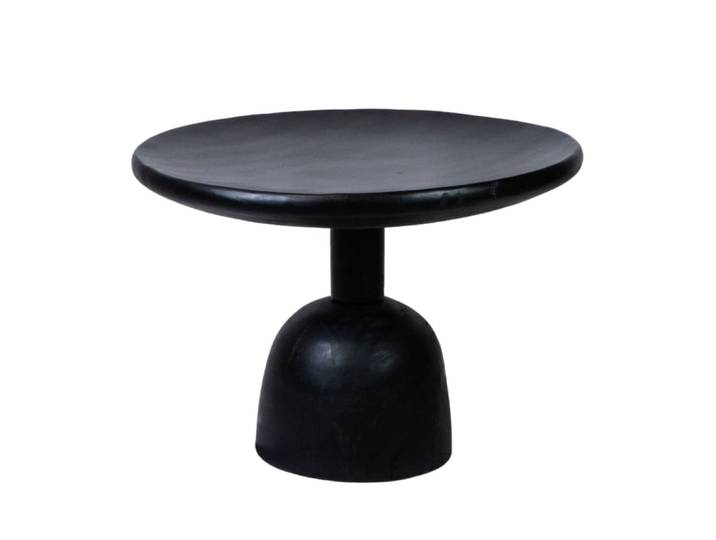 Table basse noire ronde en bois 45x65