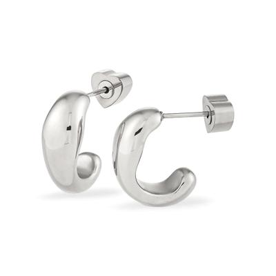 Paar Creolen COPENHAGEN STUDIOS "Schmuck Geschenk Edelstahl Ohrring Organics", edelstahlfarben, Ohrringe, Damen, Edelstahl