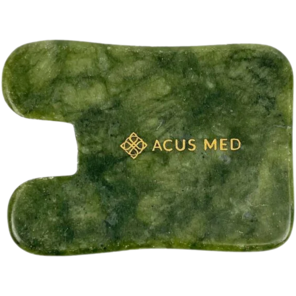 Acus Med Gua Sha Stone Jade Massage Plate 1&nbsp;un. Green Rectangle