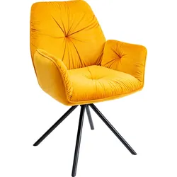KARE DESIGN Stuhl Mila Stoff Gelb