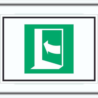 HB-Druck Tür öffnet durch Drücken auf der linken Seite Symbol Aufkleber A6 (105x148mm)