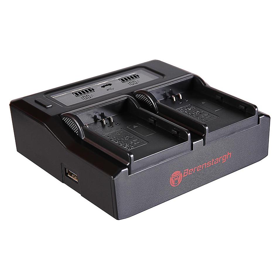 Berenstargh Dual LCD USB Ladegerät f. Konica Minolta Nikon EN-EL3 Dynax 5D 7D Nikon EN-EL3 Minolta (Ladegerät ohne Akku) (61064501)