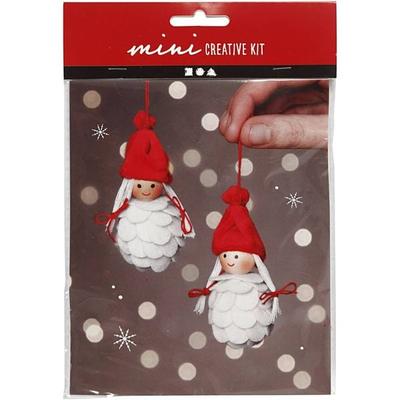 Creativ Company DIY Sets Filz & Fleece Mini Kreativ Set, Weihnachtsfeen, H 8 cm, Kreativ Box