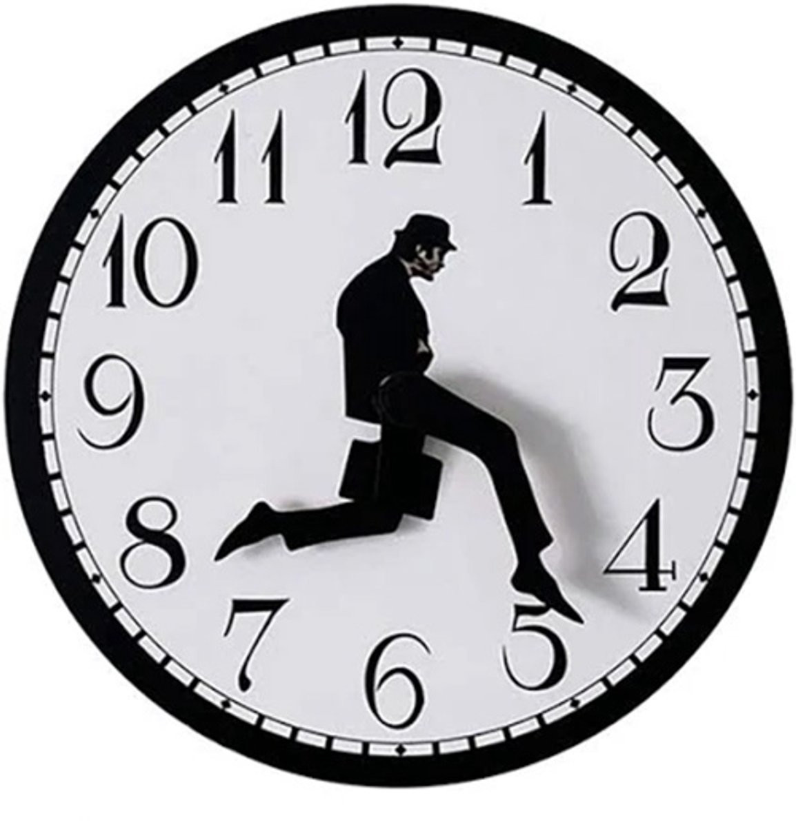 Ministry of Silly Walks Wandklok - Monty Python - Analoge en geruisloze muurklok - Diameter: 25 cm