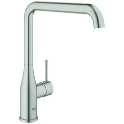 GROHE Essence Einhand-Spültischarmatur, Ausladung 220mm, schwenkbar, hoher Auslauf, 30505DC0, Farbe: Supersteel