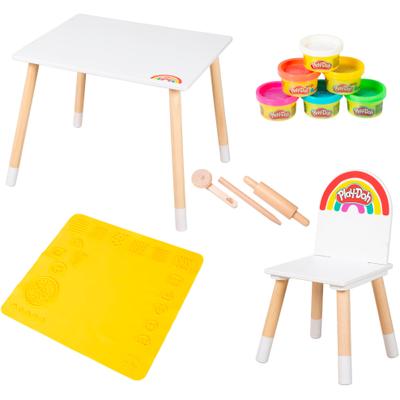 Kindersitzgruppe ROBA "Play-Doh", weiß, Sitzmöbel-Sets, Kinder, inkl. 3D Kreativmatte, Knete und Zubehör
