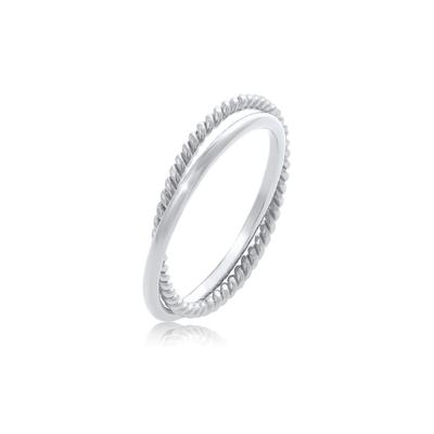 Fingerring ELLI "Wickelring Klassik Fein Gedreht Schmuck Geschenk 925 Silber" Gr. 60, silber, Fingerringe, Damen, 60mm, ohne Stein, Silber 925 (Sterlingsilber), Fingerring