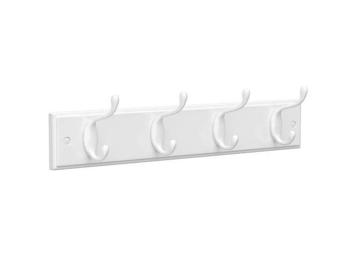 Wandgarderobe, Weiß, Metall, 40x9x7 cm, Garderobe, Garderobenpaneele, Wandgarderobe