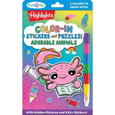 Color-In Stickers and Puzzles! Adorable Animals, Taschenbuch von Highlights, Highlights Press PRH US, 978-1-63962-289-4