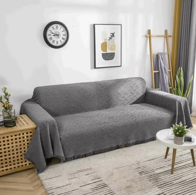 Inspire Curations Nordic Cotton Blend Tassel Sofa Throw Blanket n3 Grey m 90x150cm