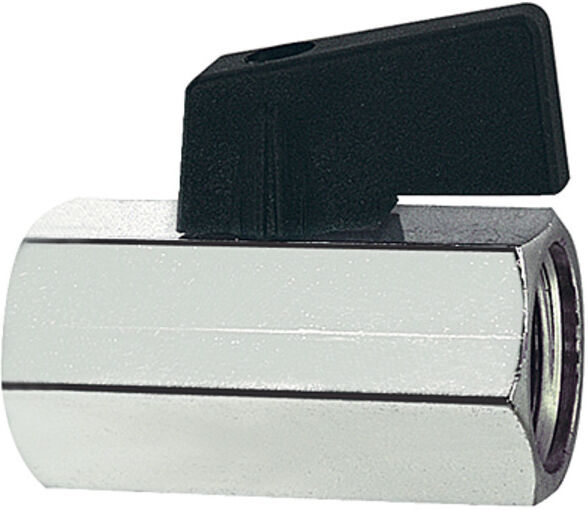 Riegler Mini-vanne à bille, surface lisse, MS nickelé, G 3/4 F, DN 13,5 (375.04)