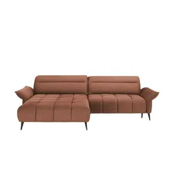 switch Ecksofa mit Kopfteilverstellung Cavani , braun , Maße (cm): B: 272 H: 95 T: 180.0