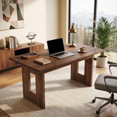 OEM 63-Inch Home Office Desk, Rustic Rectangular Computer Desk, Writing Workstation for Home Office, Workplace