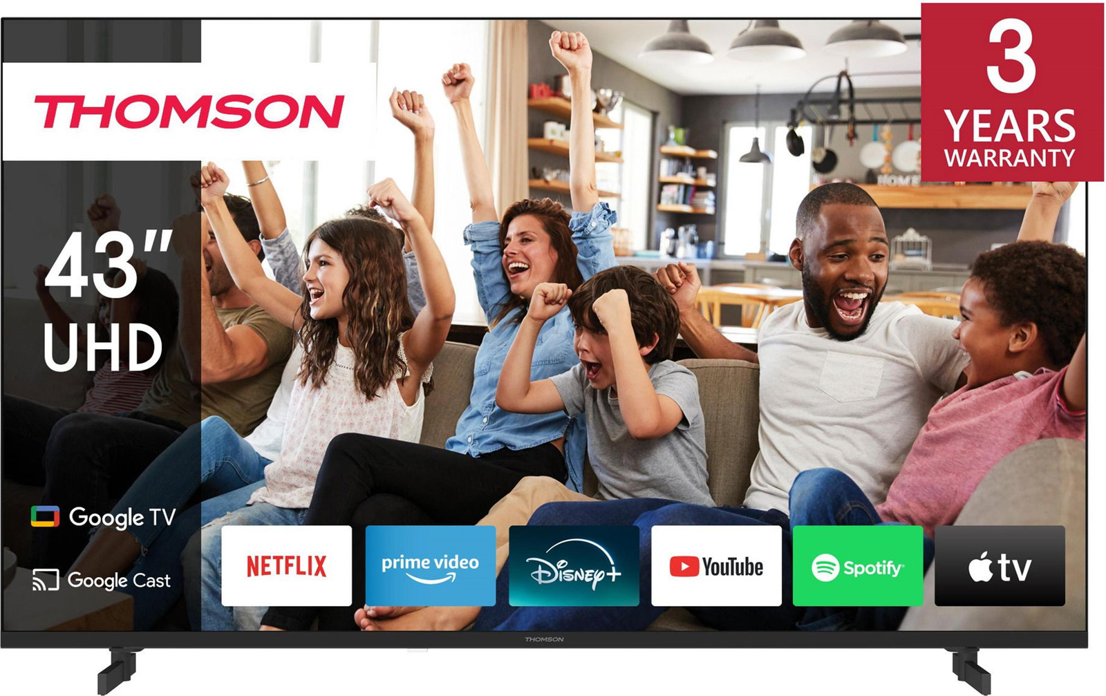 Thomson 43UG4S14 Smart TV 43 inch UltraHD 4K Google TV Zwart