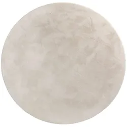 KADIMA DESIGN Teppich Kurzflor waschbar Einfarbig Wohnzimmer schmutzabweisend Creme Rund 200D | 100% Polyester | Florhöhe: 10 mm | Maschinenwäsche, pflegeleicht